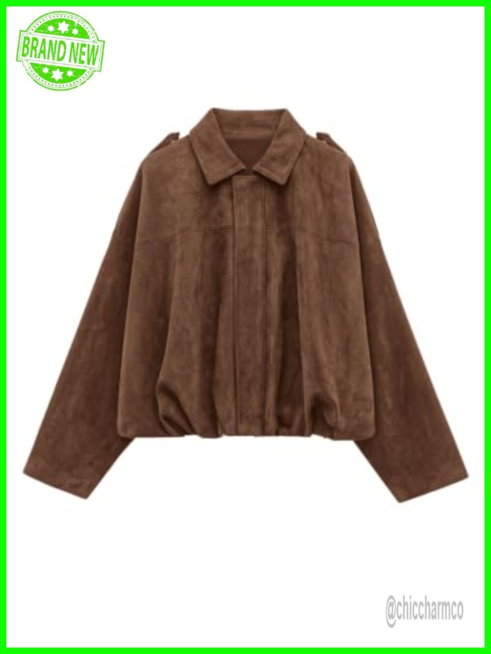 Faux Suede Cropped Western Bomber Jacket Women Fall Zip